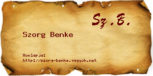 Szorg Benke névjegykártya